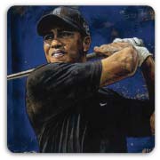 Tiger Woods painted by Stephen Holland