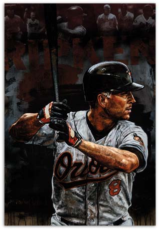 Cal Ripken Hall Of Fame portriat by Stephen Holland