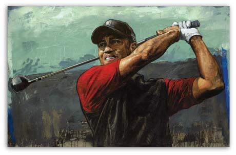 Tiger Woods Tee - Off by Stephen Holland