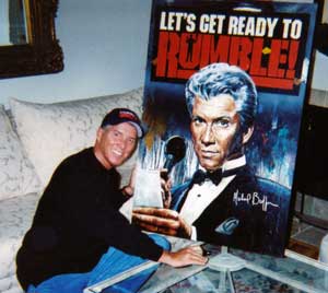 Michael Buffer signing his limited edition print