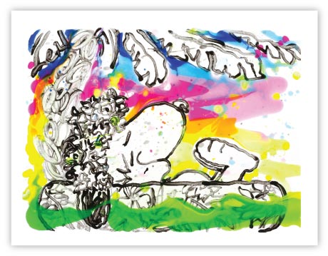 Beneath the Palms,  The Sparkling Croissant by Tom Everhart of Snoopy and Woodstock