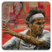 Roger Federer painted by Stephen Holland