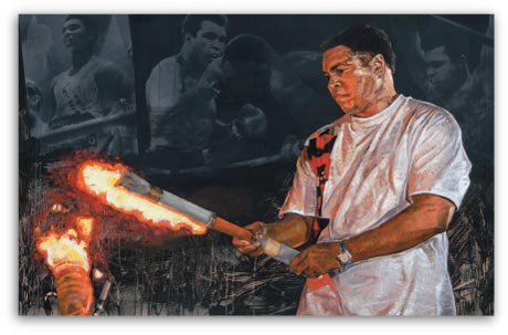 Muhammad Ali With Olympic Torch by Stephen Holland