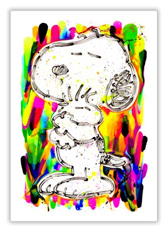 Hero by Tom Everhart, Snoopy hugging Woodstock.