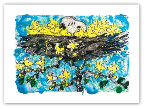 Opening Night by Tom Everhart - Snoop in Nest with many Woodstocks